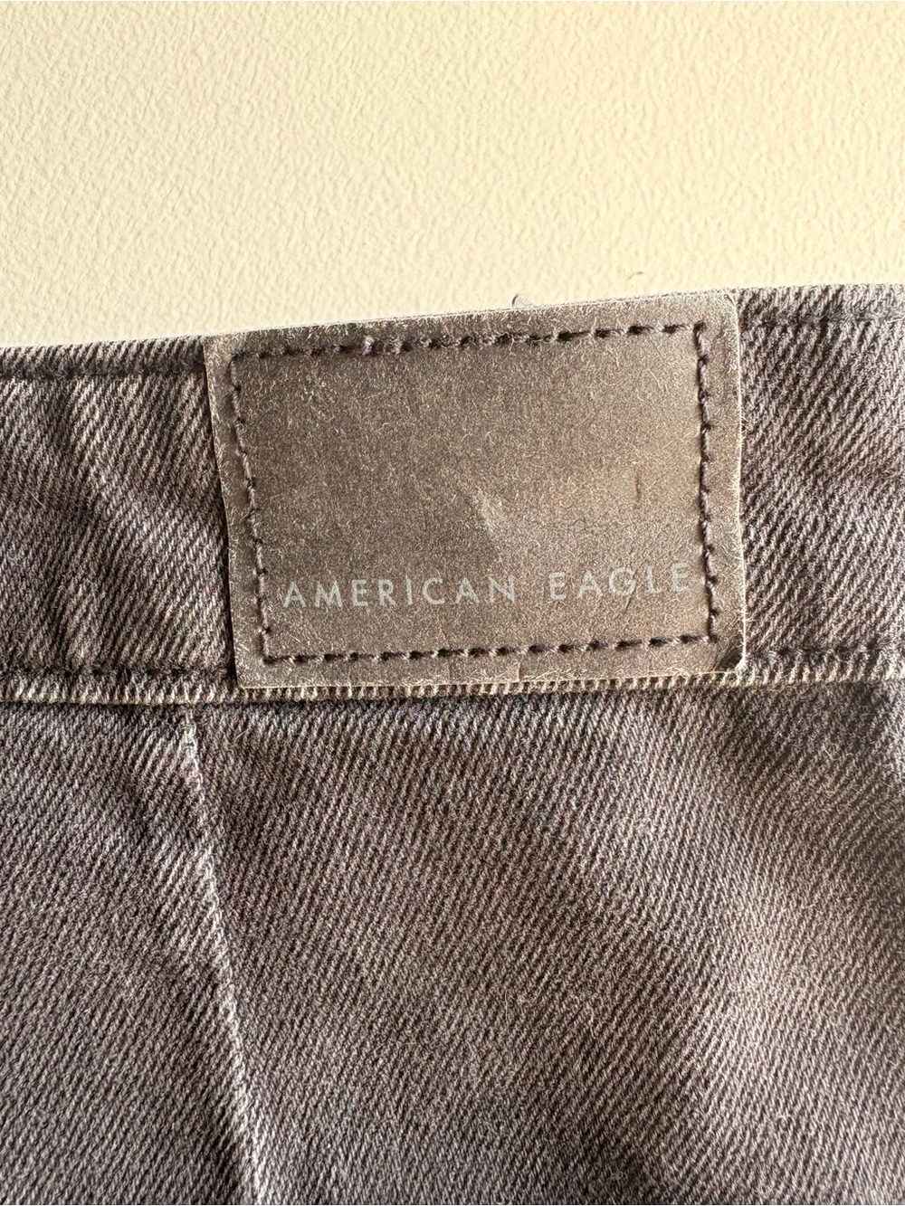 American Eagle Black Button Front Denim Mini Skirt - Picture 5 of 5